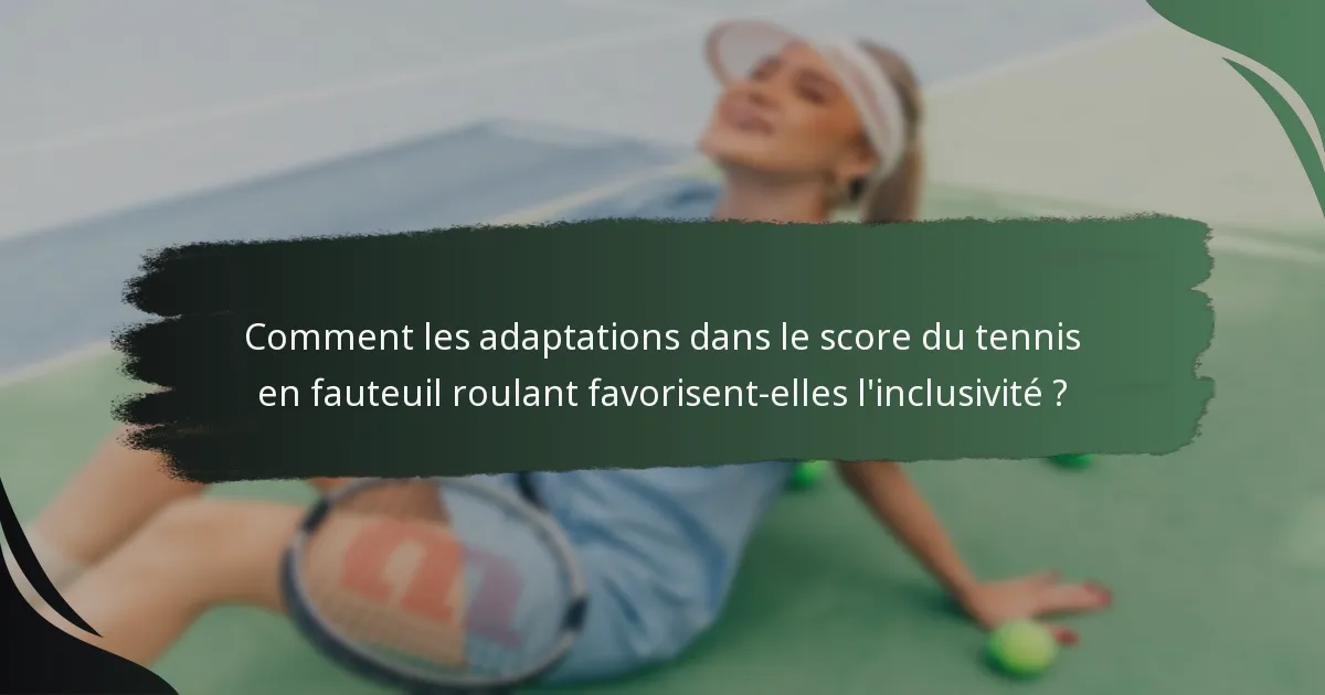 Comment les adaptations dans le score du tennis en fauteuil roulant favorisent-elles l'inclusivité ?