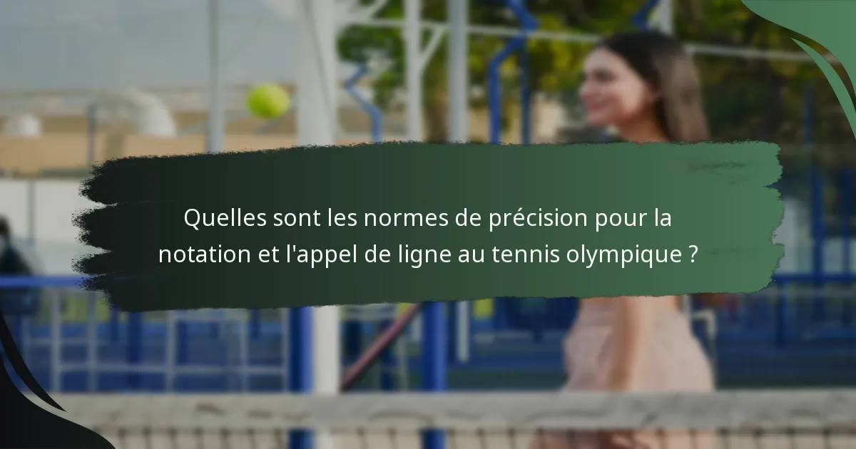 Quelles sont les normes de précision pour la notation et l'appel de ligne au tennis olympique ?