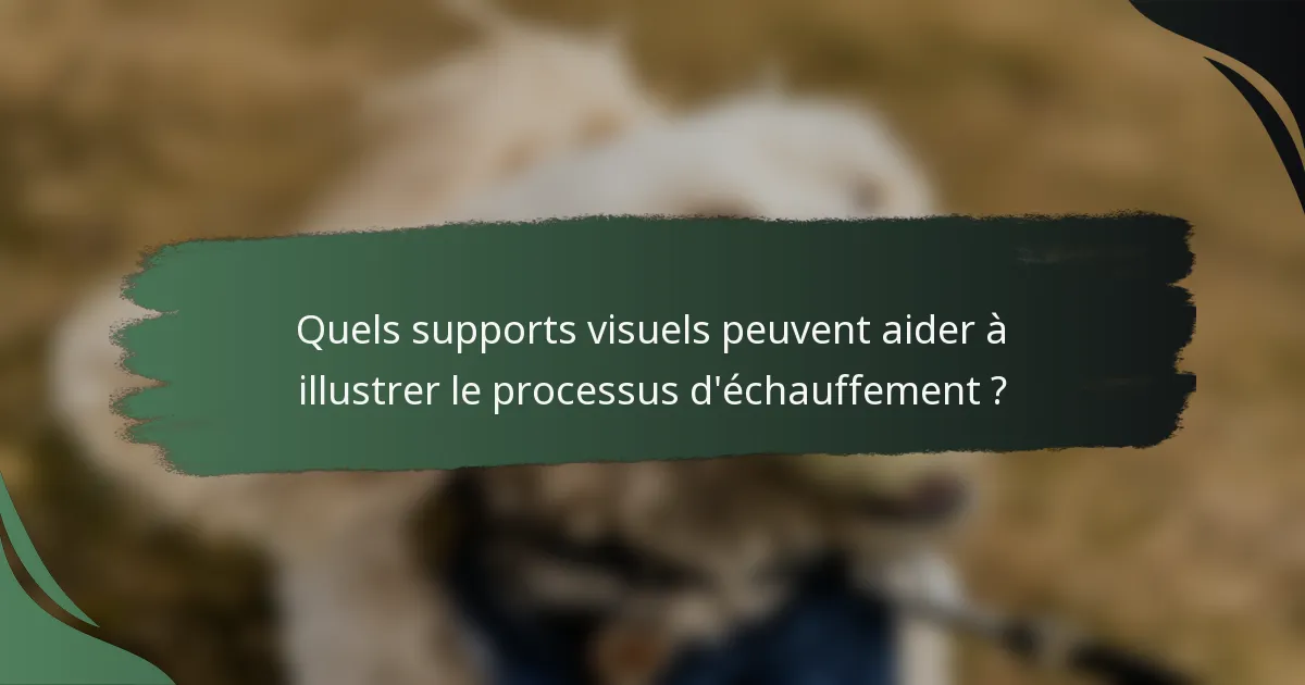 Quels supports visuels peuvent aider à illustrer le processus d'échauffement ?
